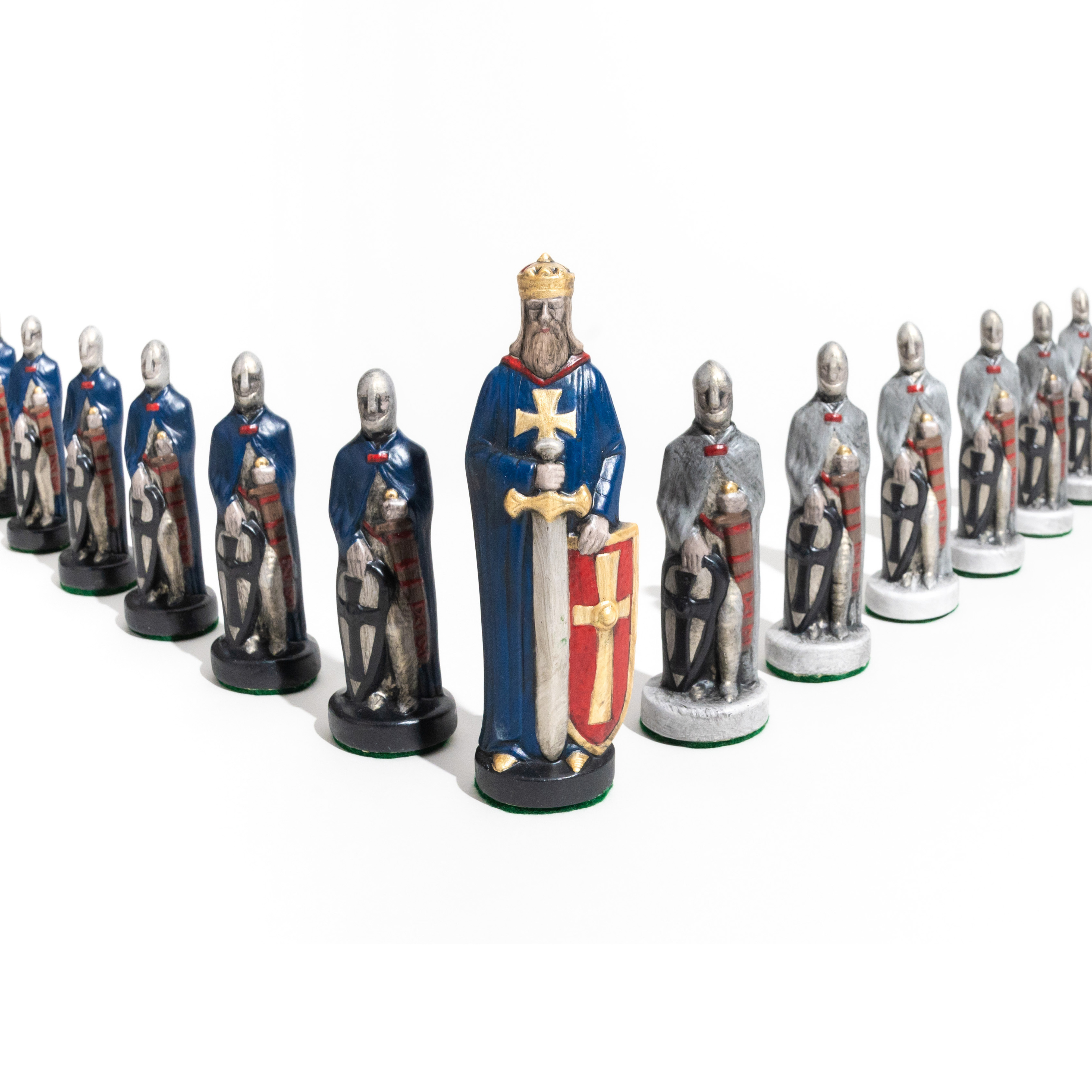 Hand-crafted Medieval Chess Set and Chess Board