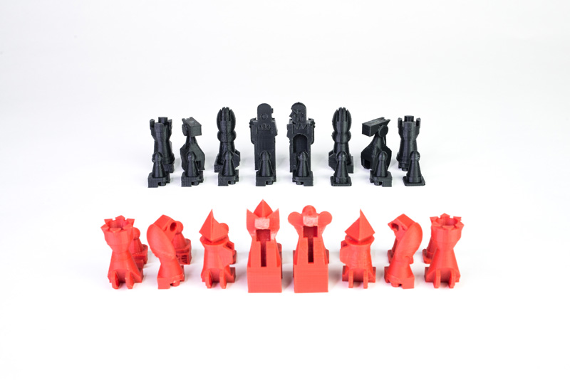 Joe Larson, known online as the “3D Printing Professor,” created May’s Featured Chess Set, which is part of the collection of the World Chess Hall of Fame. As a child, Larson had a dollar store chess set with plastic injection molded pieces with felt on t