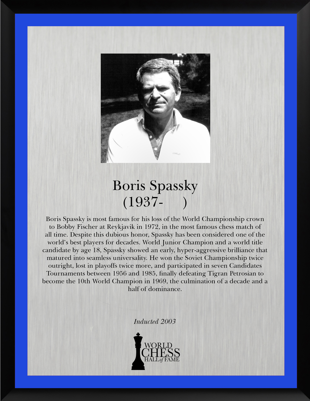 Boris SPASSKY 10th World Chess Champion 1969/72 Russian Jewish Judaica pin  Badge