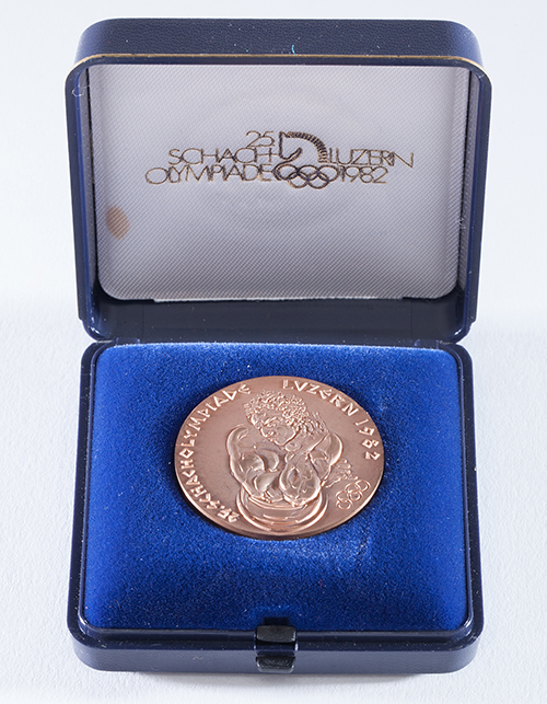 GM Jim Tarjan's Medal for Third Best Score on Board 5 in the 1982 Olympiad