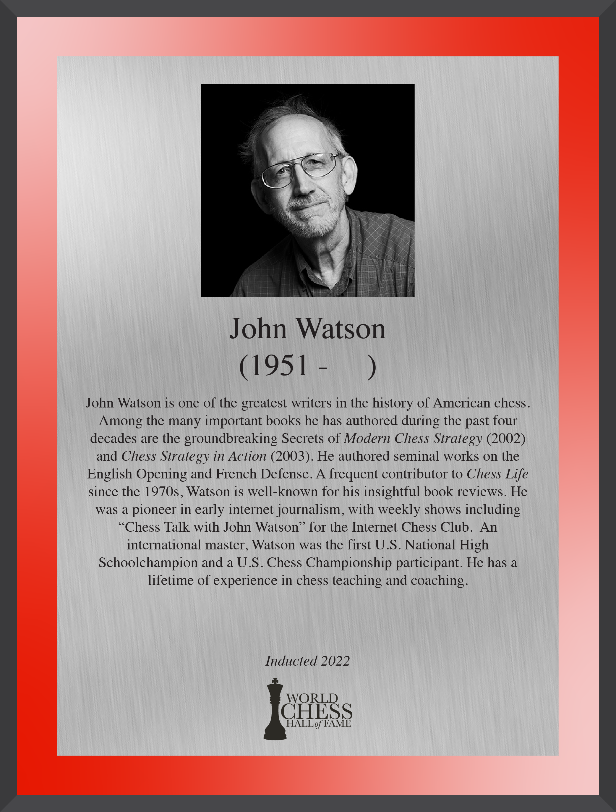 A Strategic Chess Opening Repertoire for White. By John Watson. NEW CHESS  BOOK 9781906454302