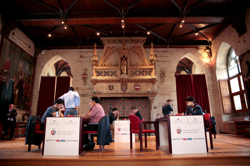 Competitors during Rapid Day One of the 2016 Your Next Move Grand Chess Tour