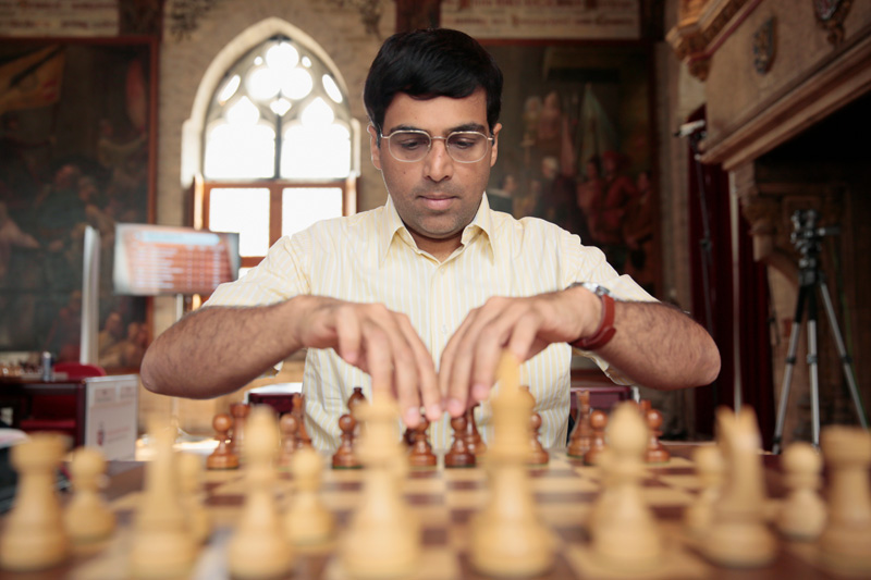 Viswanathan Anand Competes during Rapid Day Two of the 2016 Your Next Move Grand Chess Tour