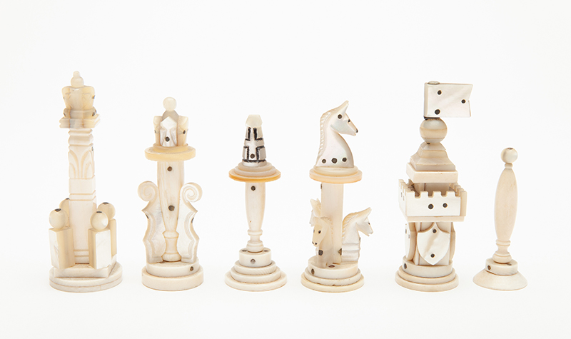 Mother of Pearl and Ivory Chess Set, 20th Century