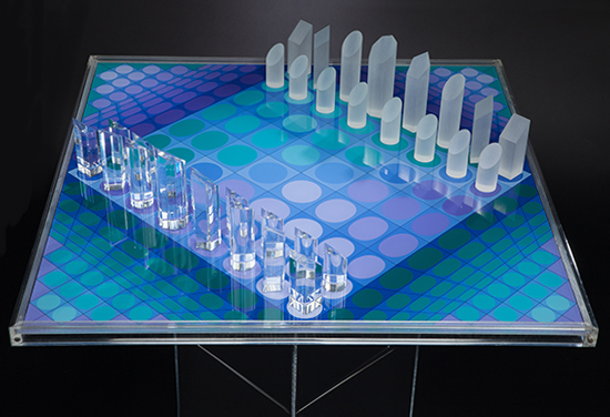 A Perplexus Chess Set and Board, Edition 210/1500, 1978