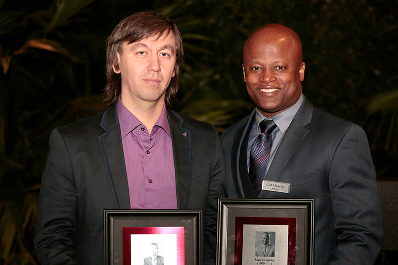 GM Maurice Ashley Poses with GM Gata Kamsky at their Induction to the U.S. Chess Hall of Fame GM Maurice Ashley Poses with GM Gata Kamsky at their Induction to the U.S. Chess Hall of Fame