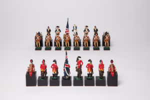 Studio Anne Carlton, Revolutionary War Chess Set, 1980, Collection of the World Chess Hall of Fame & Galleries, Photo by Austin Fuller