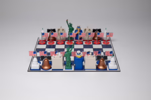 Big League Promotions Corporation, USA Chess Set, 2002, Collection of the World Chess Hall of Fame & Galleries, Photo by Austin Fuller